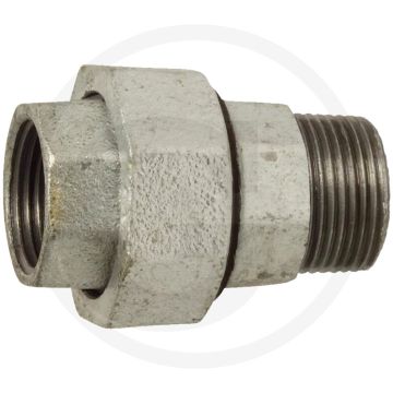 Schroefkoppeling 3/8" gietijzer conisch afdichtend