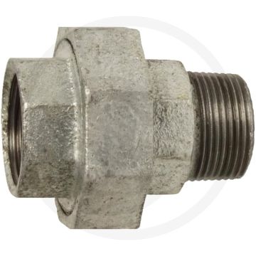 Schroefkoppeling 3/4" gietijzer vlak afdichtend