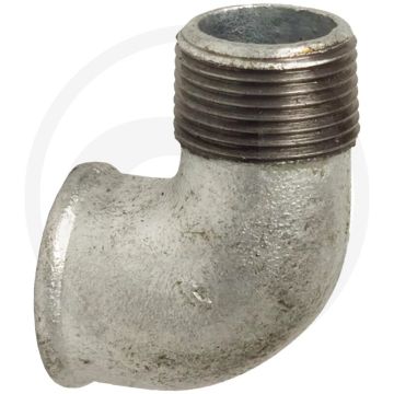 Bocht 90° gietijzer 1/2" binnendraad / buitendraad