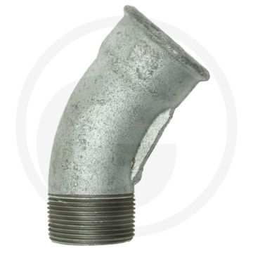 Bochtstuk 45° gietijzer 3/4" binnendraad / buitendraad