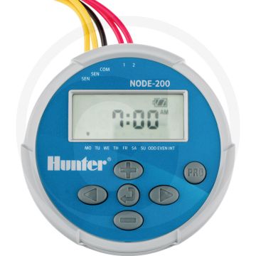 Hunter beregeningscomputer node-200 2 zones - op batterijen, lcd-display, 3 programma's, 4 starttijden, 6 uur looptijd