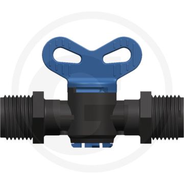 Aftapkraan 3/4" x 1/2" buitendraad, max. werkdruk 4 bar