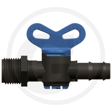 Aftapkraan 1/2" buitendraad, Ø 20mm, max. 4 bar werkdruk