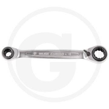 Ks tools 4 in 1 ringratelsleutel, omschakelbaar, 21 x 27 - 22 x 24 mm - flanktraction-profil, 72 tanden