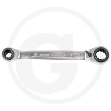 Ks tools gear+dubbele ringsleutel 10 x 19 - 13 x omschakelbaar, 10 x 19 - 13 x 17 mm - ringratelsleutel 72 tanden