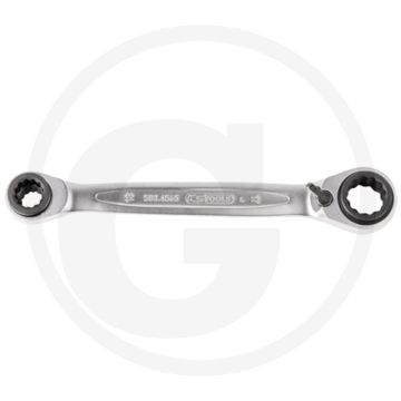 Ks tools gear + dubbele ringsleutel 8 x 10 - 12 x 8x10 - 12x13 mm - ringratelsleutel 72 tanden