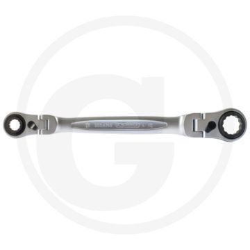 Ks tools 4 in 1 scharnier ringratelsleutel, omschakelbaar, 10 x 13 - 17 x 19 mm - met 72 tanden