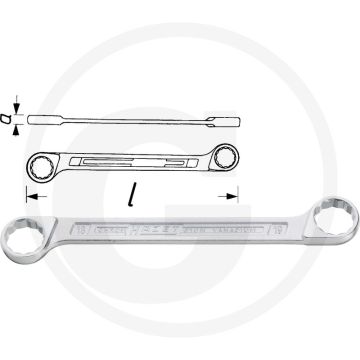 Hazet ringsleutel 21 x 22 mm chroom-vanadium din 837 form b