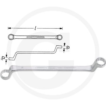 Hazet ringsleutel 27 x 32 mm chroom-vanadium din 838 iso 10104