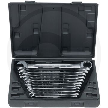 Ks tools gearplus® ratelringsteeksleutelset, 12-delig, 8 - 19 mm - flanktraction-profil, 72 tanden