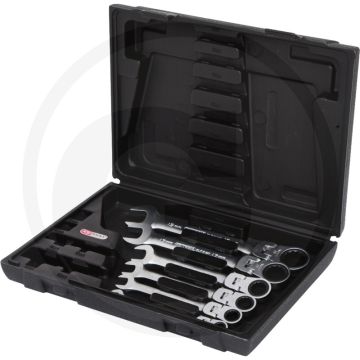 Ks tools gearplus® scharnier ratelring-steeksleutelset, 6-delig, 8 - 19 mm, vergrendelbaar, 72 tanden