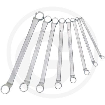 Hazet dubbele-ringsleutelset 8-delig - chroom-vanadium - sleutelmaten 6 x 7 tot 21 x 22 mm