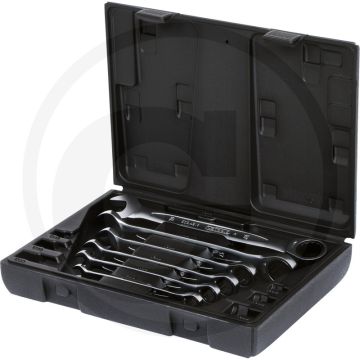Ks tools gearplus® Ratschenringschlüssel-Satz, 6-teilig, 8 - 19 mm - 72 Zähne, satiniert