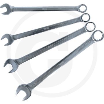 Ks tools ring-steeksleutelset, extra lang, 4-deli, sleutelmaat: 34, 36, 41, 46 mm