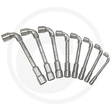 Ks tools ultimateplus dubbele pijpsleutelset, gebogen, 21-delig, 6 - 32 mm - 90° gekröpft - chrom vanadium