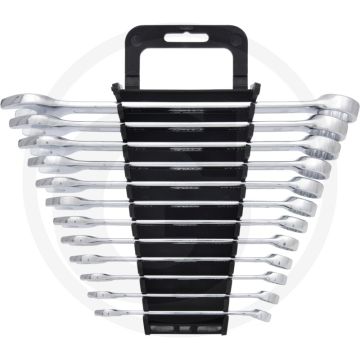 Ks tools classic ring-steeksleutelset, gebogen 12-delig, 8 - 19 mm, flanktraction-profil, din 3113, chroom vanadium