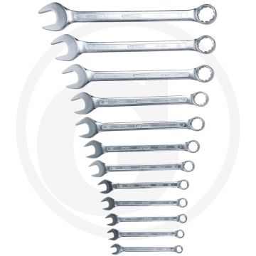 Ks tools ring-steeksleutelset, gebogen 12-delig 10 - 32 mm, chroom vanadium.