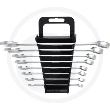 Ks tools classic ring-steeksleutelset, gebogen 8-delig - sleutelmaat: 8-19