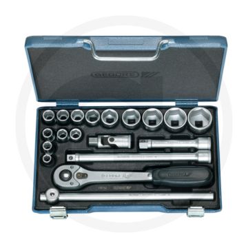 Gedore gedore dopsleutelset 1/2" met 15 doppen en accessoires