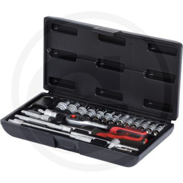 Ks tools 1/4” dopsleutelset, 25-delig - chroom vanadium, 6-kant, mat gesatineerd