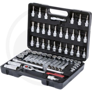 Ks tools 3/8" superlock dopsleutelset, 61-delig, chroom vanadium, in kunststofkoffer
