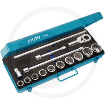 Hazet dopsleutelbitset 3/4" met 10 doppen en accessoires