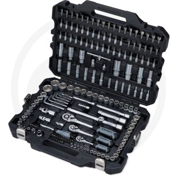 Black edition black edition dopsleutelset 1/4", 3/8", 1/2" 181-delig, metrisch - chroom-vanadiumstaal, 72 tands ratel, 2-componenten handgreep