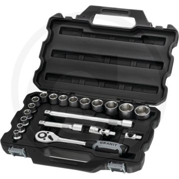 Black edition black edition 1/2" dopsleutelset 20-delig, metrisch - ratel: 72 tands, snelwisselfunctie