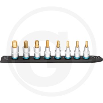 Hazet langer rail 1/2" innensechskant 8-teilig - magnetische unterseite, tin beschichtet