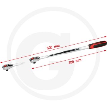 Ks tools Clé à cliquet télescopique réversible Chromeplus® 1/2", 36 dents - couple maximal 610 Nm