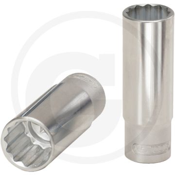 Ks tools 1/2" 12-kant dopsleutel, lang, 10 mm - flanktraction-profil, din 3124/iso 2725-1