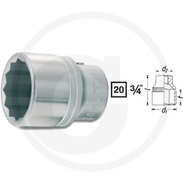 Hazet 12-kant dopsleutel 3/4" - 1 7/8" sleutelmaat
