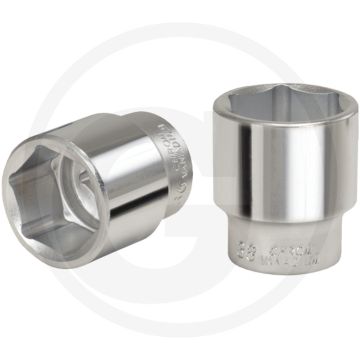 Ks tools 3/4" zeskant dopsleutel, kort, 18 mm - 6-kant, flanktraction-profil, matt satiniert