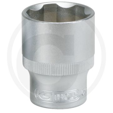 Ks tools ks tools 1/2" classic zeskant dopsleutel, 23 mm - 6-kant, flanktraction-profil, matt satiniert