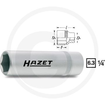 Hazet zeskant dopsleutel 5,5 mm chroom-vanadium din 3124