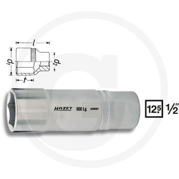 Hazet zeskant dopsleutel 27mm 12-kant chroom-vanadium