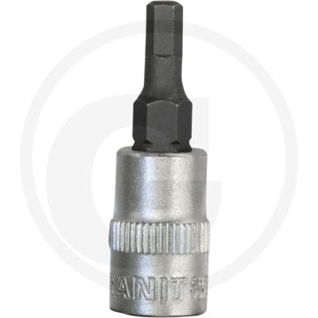 Black edition black edition 1/4" bit-dopsleutel voor binnenzeskant-schroeven, 4 mm - lengte 37mm