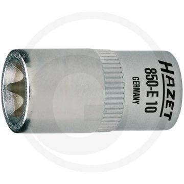 Embout de clé à douille Hazet Torx® E10 - longueur 25 mm, chrome-vanadium