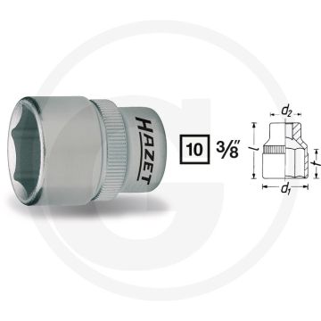 Hazet zeskant dopsleutel 18mm chroom-vanadium din 3124