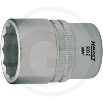 Clé à douille à 12 pans Hazet 1", en chrome-vanadium chromée, polie 1/2”