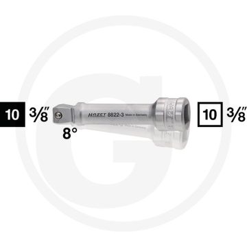 Hazet verlengstuk, draaibaar 10 (3/8") - lengte 74mm, chroom-vanadium