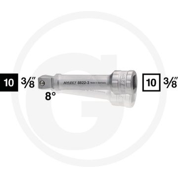 Hazet verlengstuk, draaibaar 10 (3/8") - lengte 74mm