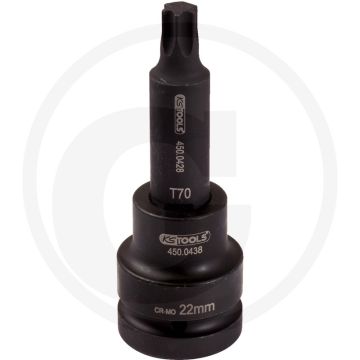 Ks tools 3/4” krachtdopsleutelbit voor tx-bouten, t90 profiel, lang 140mm