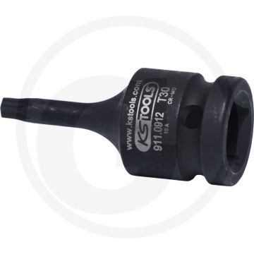 Ks tools 1/2” krachtdopsleutelbit, kort, t30 - torx® profiel, 57mm