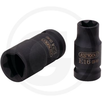 Ks tools 1/2" tx-e krachtdopsleutelbit, kort, e10 - 38mm lengte