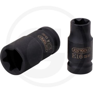 Ks tools 1/2" tx-e krachtdopsleutelbit, kort, e12 - vierkante aandrijving 1/2", din 3121, iso 1174