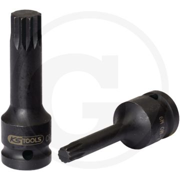 Ks tools 1/2” krachtdopsleutelbit voor veeltand - lengte 75mm