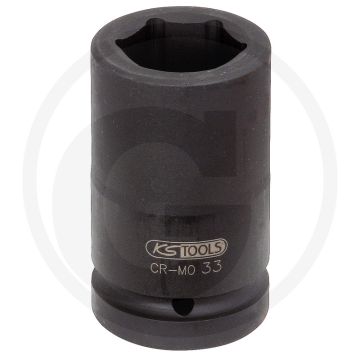 Ks tools 1" krachtdopsleutel zeskant, lang, 55 mm - max. draaimoment 2.562 nm