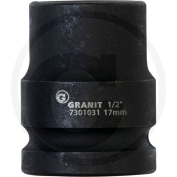 Black edition black edition 1/2" zeskant krachtdop, kort, 17 mm - 80-420 nm