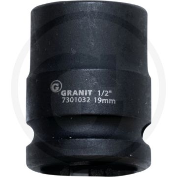 Black edition black edition 1/2" zeskant krachtdop, kort, 19 mm - aandrijving: 80 - 420 nm
